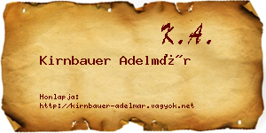 Kirnbauer Adelmár névjegykártya